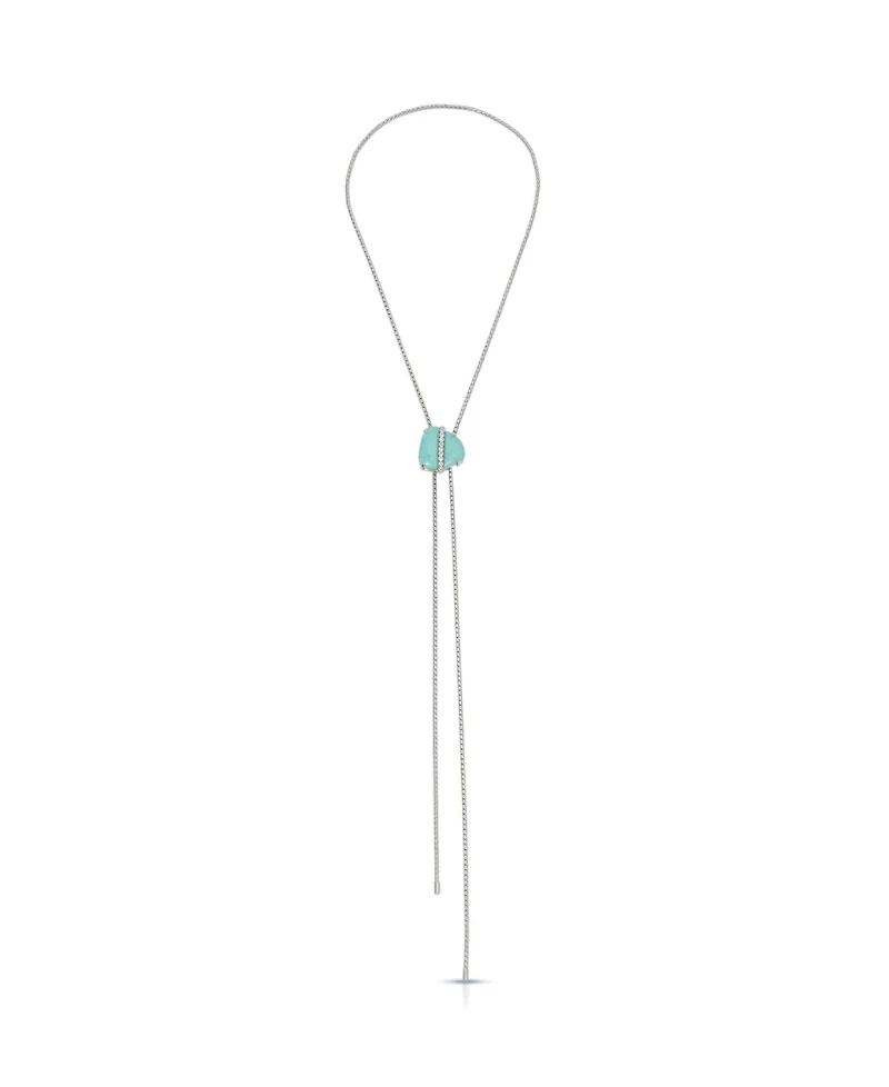 Ettika Silver-Tone Turquoise Solstice Bolo Necklace