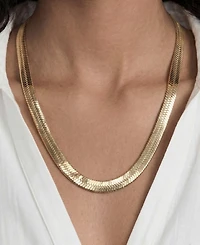 Ettika Snake Smooth Herringbone Chain 18k Gold-Plated Necklace