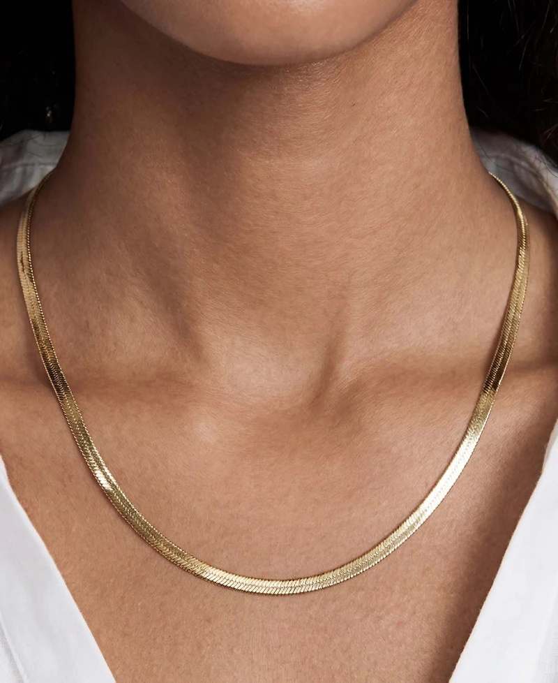 Ettika Brooklyn Flat Herringbone Chain Necklace