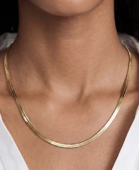 Ettika Brooklyn Flat Herringbone Chain Necklace