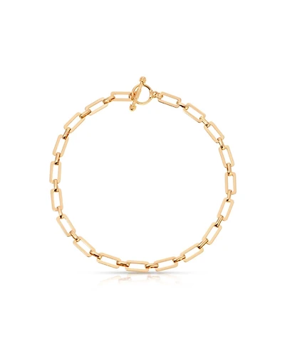 Ettika Golden Flat Rectangle Chain Necklace