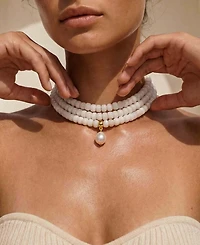 Ettika Marina Layers Rose Quartz Necklace