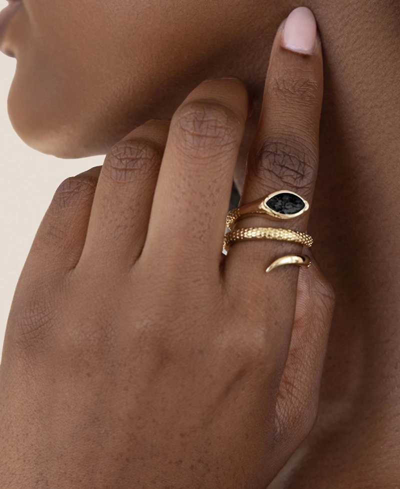 Ettika 18k Gold-Tone Marquise Coiled Ring
