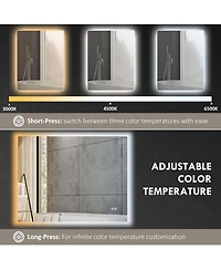 Homcom 39" x 32" Dimmable Led Bathroom Mirror w/ Infinite Color Temp