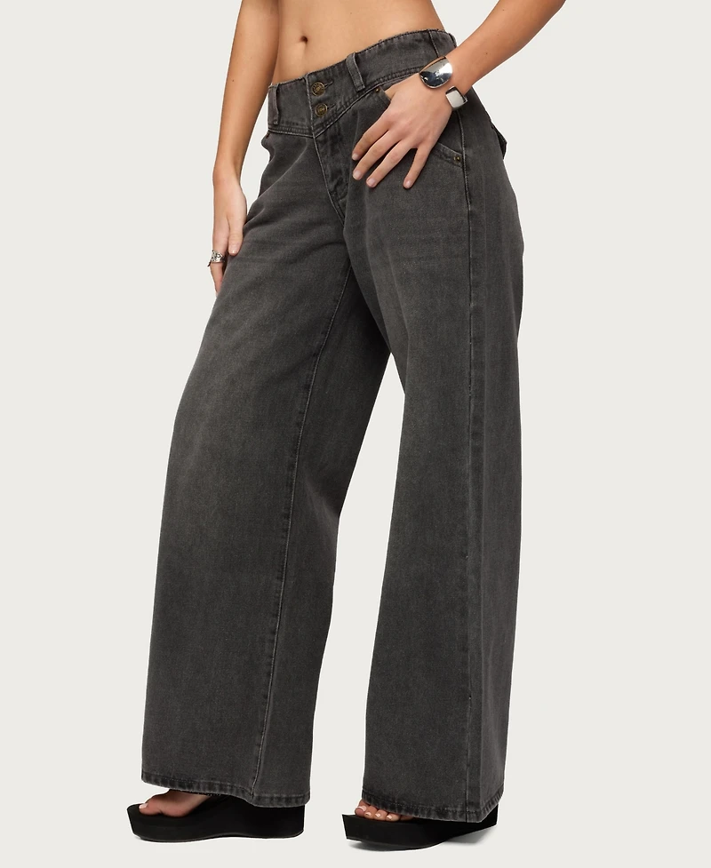 Edikted Women's Meredith Low Rise Jeans