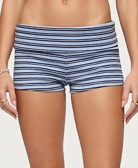 Edikted Women's Hodaya Striped Foldover Micro Shorts