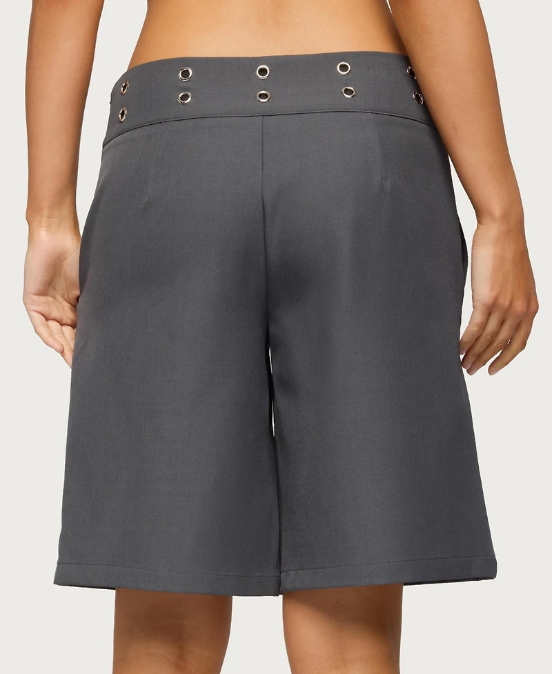 Edikted Women's Grommet Low Rise Bermuda Shorts