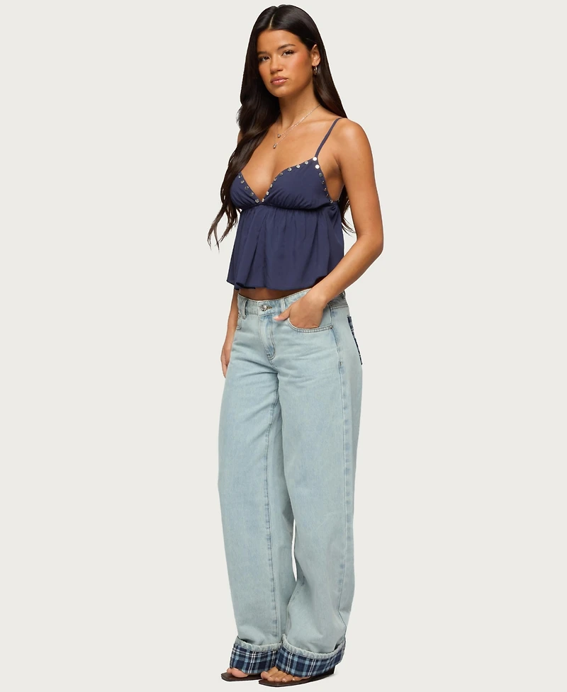 Edikted Women's Alina Studded Babydoll Tank Top