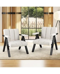 Slickblue Large Accent Chair with Metal Frame and Armrests