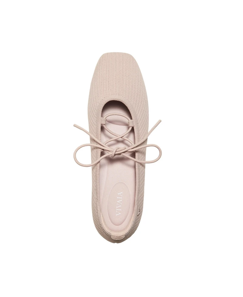 Vivaia Women's Miley 3 Laces Included Square-Toe Lace-Up Mary Janes Flats
