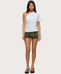 Edikted Women's Camo Craze Stretch Micro Shorts