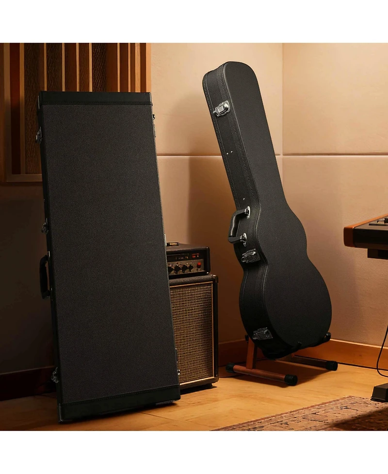 Yescom 2 Set Electric Guitar Hard Cases Wooden Shell for Lp Style and Universal Fit Portable Gig Bag with Lock Studio Travel