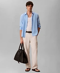 Calvin Klein Men's Solid Linen-Blend Shirt