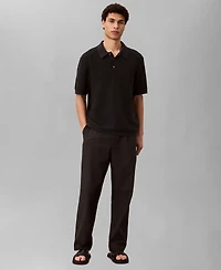 Calvin Klein Men's Textured Cotton Short-Sleeve Polo Shirt