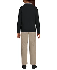 Lands' End Girls School Uniform Legacy Full Zip Cardigan