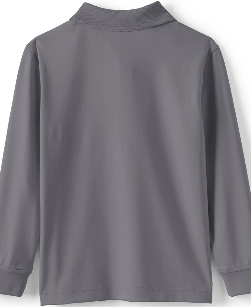 Lands' End School Uniform Men's Long Sleeve Rapid Dry Polo Shirt
