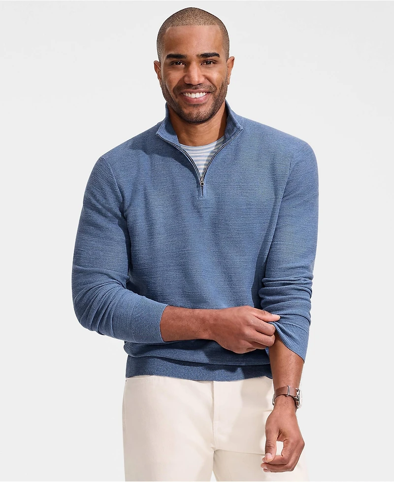 Lands' End Men's Long Sleeve Summer Weight Quarter Zip
