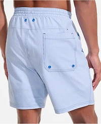 Lands' End Men's 7" Seersucker Volley with Hydroliner Swim Trunk