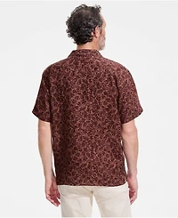 Lands' End Men's Short Sleeve Linen Hawaiian Camp Collar Shirt
