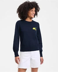 Lands' End Women's Drifter Embellished Crew Neck Sweater