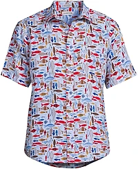 Lands' End Big & Tall Traditional Fit Short Sleeve Linen Shirt