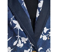 Karl Lagerfeld Paris Petite Printed Collared Neck Blazer