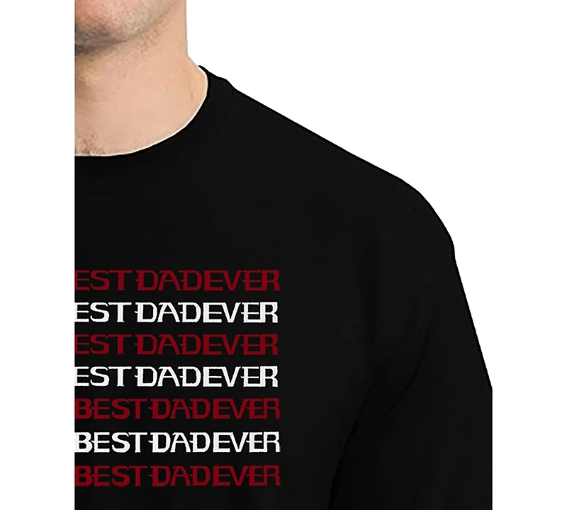 La Pop Art Men's Best Dad Ever American Flag Word T-Shirt