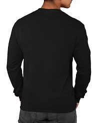 La Pop Art Men's Peeking Snowman Word Long-Sleeve T-Shirt
