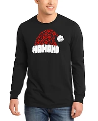 La Pop Art Men's Santa Hat Paw Print Word Long-Sleeve T-Shirt