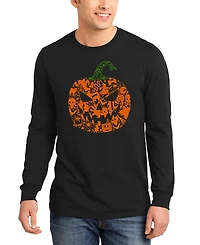 La Pop Art Men's Halloween Pumpkin Word Long-Sleeve T-Shirt