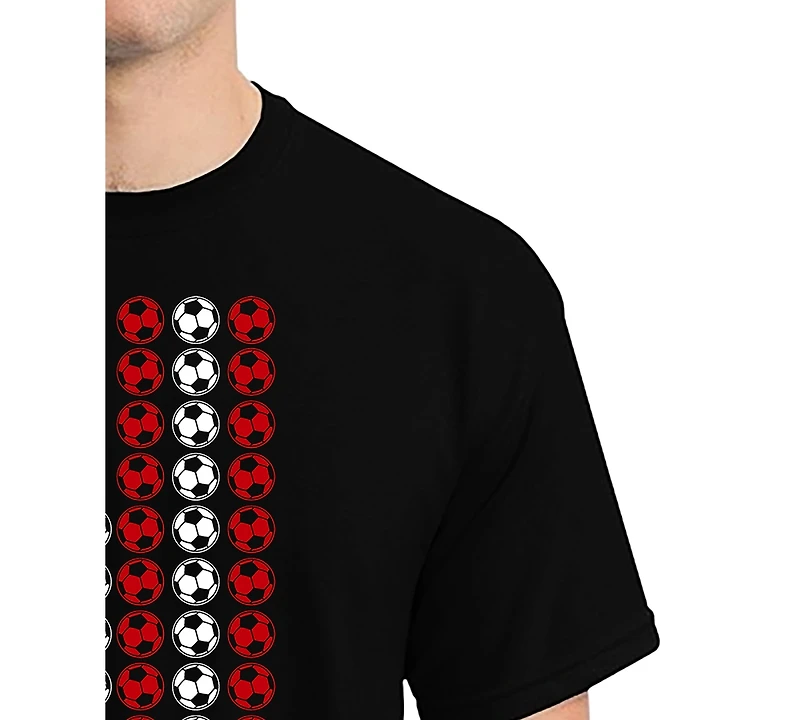 La Pop Art Men's American Flag Soccer Balls Word T-Shirt