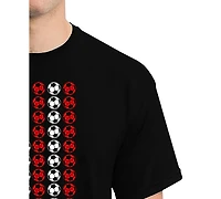 La Pop Art Men's American Flag Soccer Balls Word T-Shirt