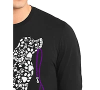 La Pop Art Men's Dog Leash Word Long-Sleeve T-Shirt