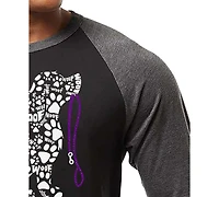 La Pop Art Men's Dog Leash Word Raglan-Sleeve T-Shirt