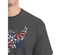 La Pop Art Men's Usa Fireworks and Stars Word Art T-Shirt
