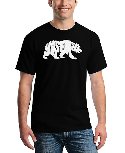 La Pop Art Men's Yosemite Bear Word T-Shirt