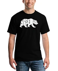 La Pop Art Men's Yosemite Bear Word T-Shirt