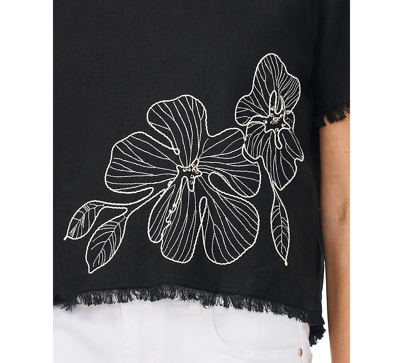 Vince Camuto Women's Short-Sleeve Crewneck Top
