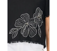 Vince Camuto Women's Short-Sleeve Crewneck Top