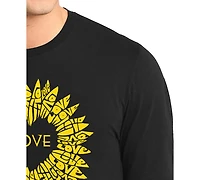 La Pop Art Men's Love Sunflower Word Long-Sleeve T-Shirt