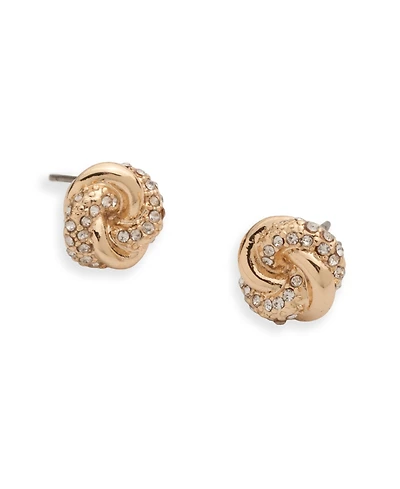 Lauren Ralph Lauren Gold-Tone Pave Knot Stud Earrings