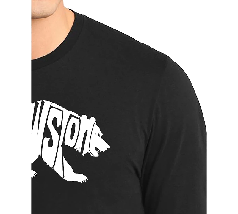 La Pop Art Men's Yellowstone Bear Word Long-Sleeve T-Shirt