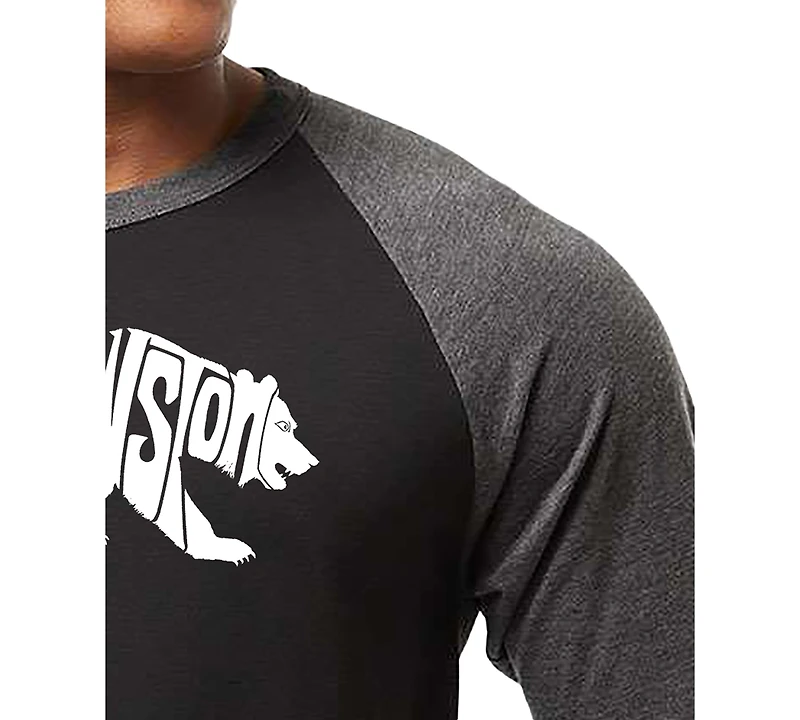La Pop Art Men's Yellowstone Bear Word Raglan-Sleeve T-Shirt