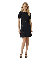 Modenaire Women's Stud-Detail Asymmetric-Seam Dress