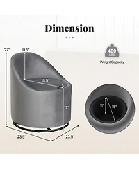 Slickblue 360degree(s) Swivel Upholstered Barrel Chair with Hidden Storage for Vanity and Makeup