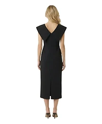 Modenaire Women's Wide Collar Midi Sheath Dress
