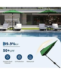 gaomon 9Feet Half Patio Umbrella with Smooth Crank Lift, Shade Canopy for Patio, Backyard, Garden with Led Lights (No Base)
