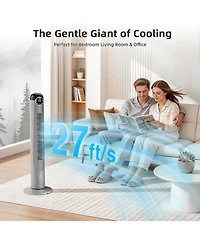 Antarctic Star 42-Inch Quiet Oscillating Tower Fan with Remote and Washable Grille