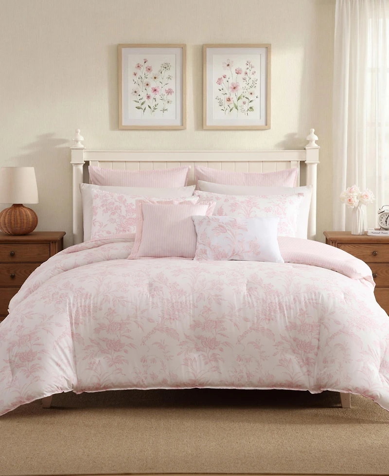 Laura Ashley Natalie Cotton -Pc. Comforter Set