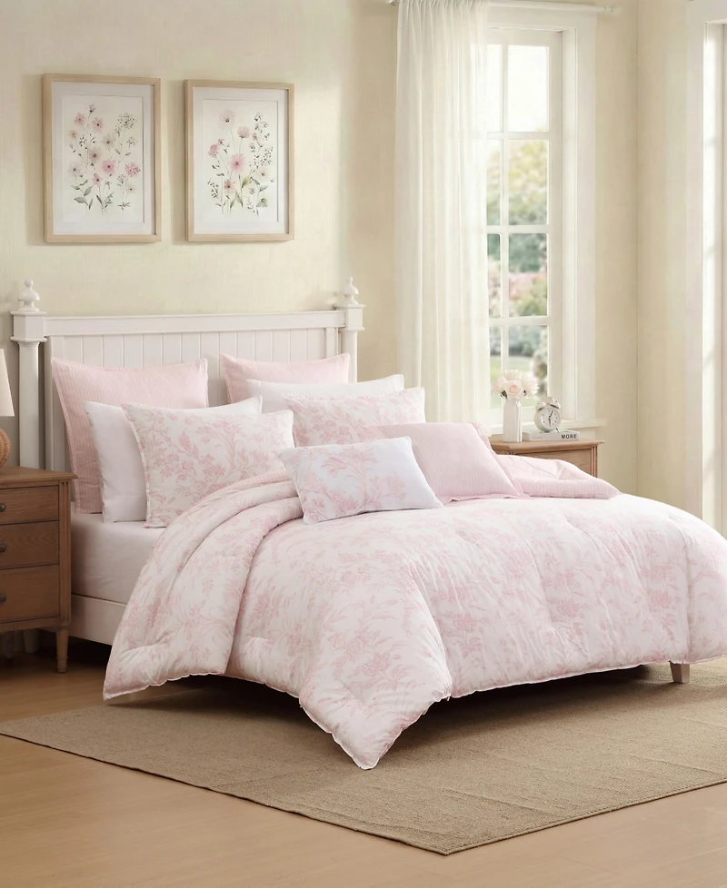 Laura Ashley Natalie Cotton -Pc. Comforter Set